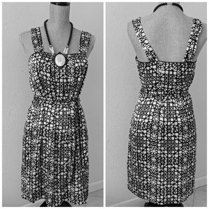 White House Black Market Pattern Satin Dress